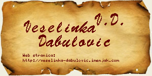 Veselinka Dabulović vizit kartica